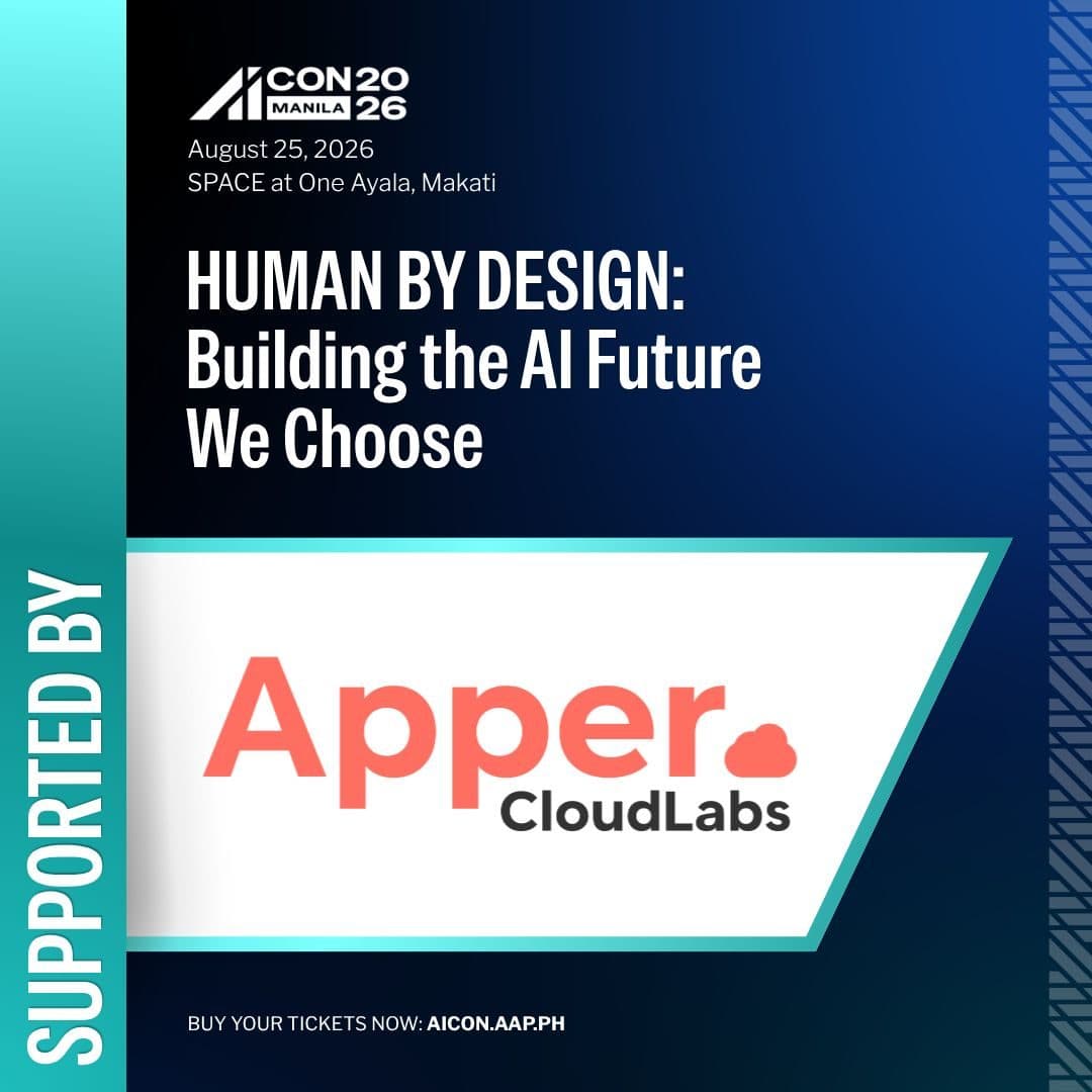 Apper Cloud Labs AICON Manila 2026 sponsorship announcement graphic